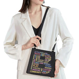 Initial Letter Pattern Square Commuter Bag for Women