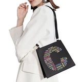 Initial Letter Pattern Square Commuter Bag for Women