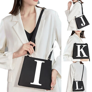 Initial Letter Pattern Print Commuter Bag Shoulder Bag Evening Bag Handbag