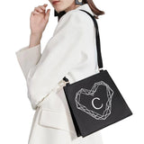 Square Bag with Initial Letter Pattern - Women's Commuter Shoulder Bag Handbag