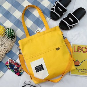 Japanese Literary Shoulder Bag Canvas Bear Print Handbag