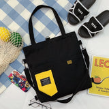 Japanese Literary Shoulder Bag Canvas Bear Print Handbag