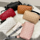 Lingge Embroidery Women Messenger Bag Camera Crossbody