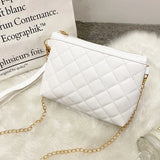 Small Messenger Bag Women Lingge Embroidery Handbag Chain Shoulder Crossbody