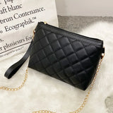 Small Messenger Bag Women Lingge Embroidery Handbag Chain Shoulder Crossbody