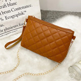Small Messenger Bag Women Lingge Embroidery Handbag Chain Shoulder Crossbody