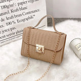 Small Messenger Handbag Women Shoulder Bag Embossed Ladies C