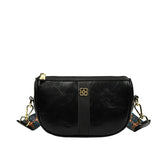 Women's Leather Shoulder Bag Wide Strap Crossbody Phone Purse