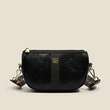 Women's Leather Shoulder Bag Wide Strap Crossbody Phone Purse