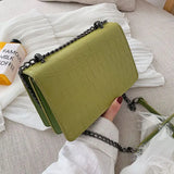 Stone Pattern PU Leather Crossbody Bag Chain Handbag for Women