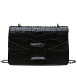 Stone Pattern PU Leather Crossbody Bag Chain Handbag for Women