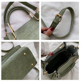 Stone Pattern PU Leather Bucket Bag Lady Handbag Totes
