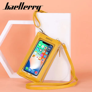 Small Women Bag Female Transparent Phone Bag Women Top Phone Pocket Yellow