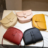 Small Women Purse Shoulder Bag PU Leather Solid Yellow Crossbody Bolsas