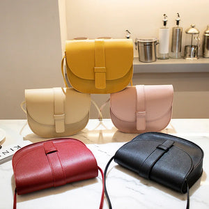 Small Women Purse Shoulder Bag PU Leather Solid Yellow Crossbody Bolsas