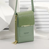 Women's Soft Leather Touch Screen Cell Phone Crossbody Bag