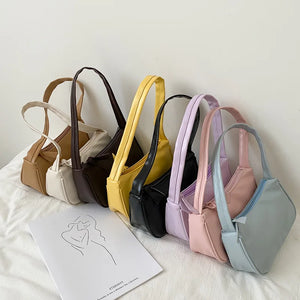 Soft PU Leather Women's Bag Solid Armpit Underarm Shoulder Bags