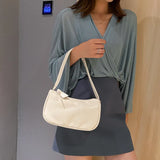 Soft PU Leather Women's Bag Solid Armpit Underarm Shoulder Bags