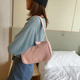 Soft PU Leather Women's Bag Solid Armpit Underarm Shoulder Bags