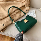 PU Leather Shoulder Bag Women Lock Handbag Small Travel Hand Bag