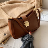 PU Leather Shoulder Bag Women Lock Handbag Small Travel Hand Bag