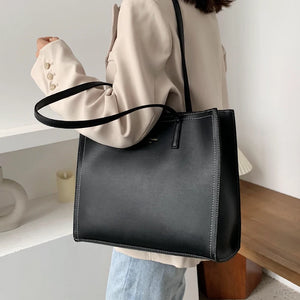Solid Shoulder Bag Women Hand Bag Ladies PU Leather Women's Office Big Tote
