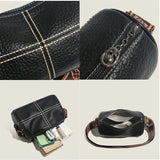 Soft Leather Women's Handbag Wide Strap Shoulder Bag Crossbody Tote