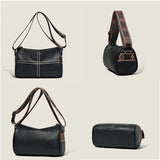 Soft Leather Women's Handbag Wide Strap Shoulder Bag Crossbody Tote