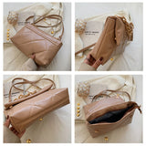 Spring Chain Women Shoulder Bag Plaid Pu Leather Crossbody Bags