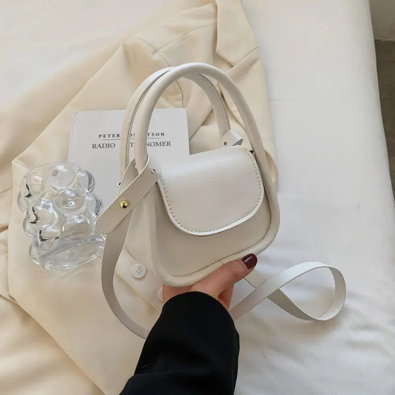 Spring Famous PU Leather Women's Underarm Handbag Short Handle