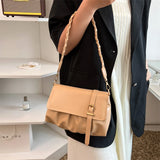 Spring Shoulder Bag with Knited Strap Fold Handbag