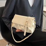 Spring Shoulder Bag with Knited Strap Fold Handbag
