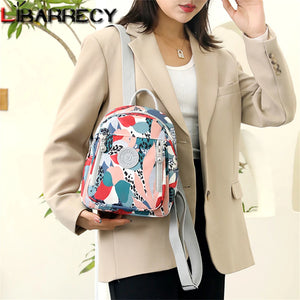 Spring Flower Pattern Women's Backpack Small Anti Theft School Bag