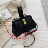 Spring Women's Clip Shoulder Bag Soft PU Leather Small Hand Bucket Bag