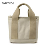 Spring Small Canvas Women Shoulder Bag Travel Outside Shopping Bag