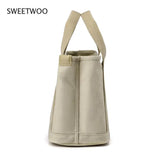 Spring Small Canvas Women Shoulder Bag Travel Outside Shopping Bag