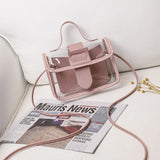 Women Transparent Square Sling Bag PVC Shoulder Bag