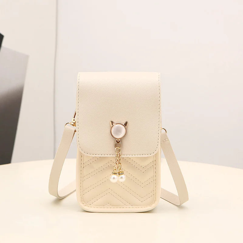 Mini Cross-body Mobile Phone Shoulder Bag Pearl Tassel Cover-style Female Bag