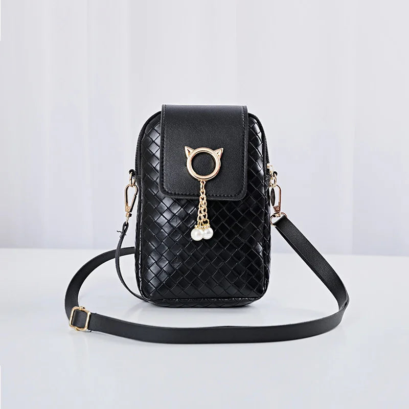 Mini Cross-body Phone Shoulder Bag with Tassel Cover