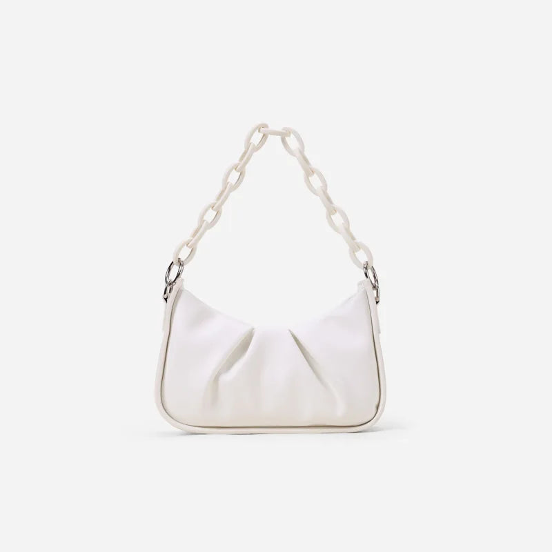 Acrylic Chain Underarm Bag Pleated Women's Messenger Bag