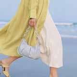 Acrylic Chain Underarm Bag Pleated Women's Messenger Bag