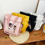 Bubble Girl Style Shoulder Canvas Bags for Campus College Student