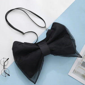 Japanese Niche Canvas Bag Lady's Small Sling Bag Bow