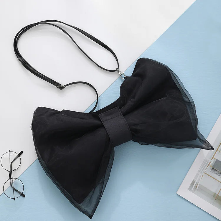 Japanese Niche Canvas Bag Lady's Small Sling Bag Bow