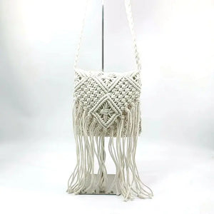 Vintage Hand Woven Messenger Bag Beach Tassel Shoulder