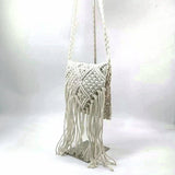 Vintage Hand Woven Messenger Bag Beach Tassel Shoulder