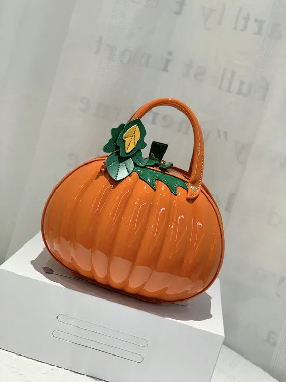 Pumpkin Shape PU Women Bag Portable Messenger Bag Handbags