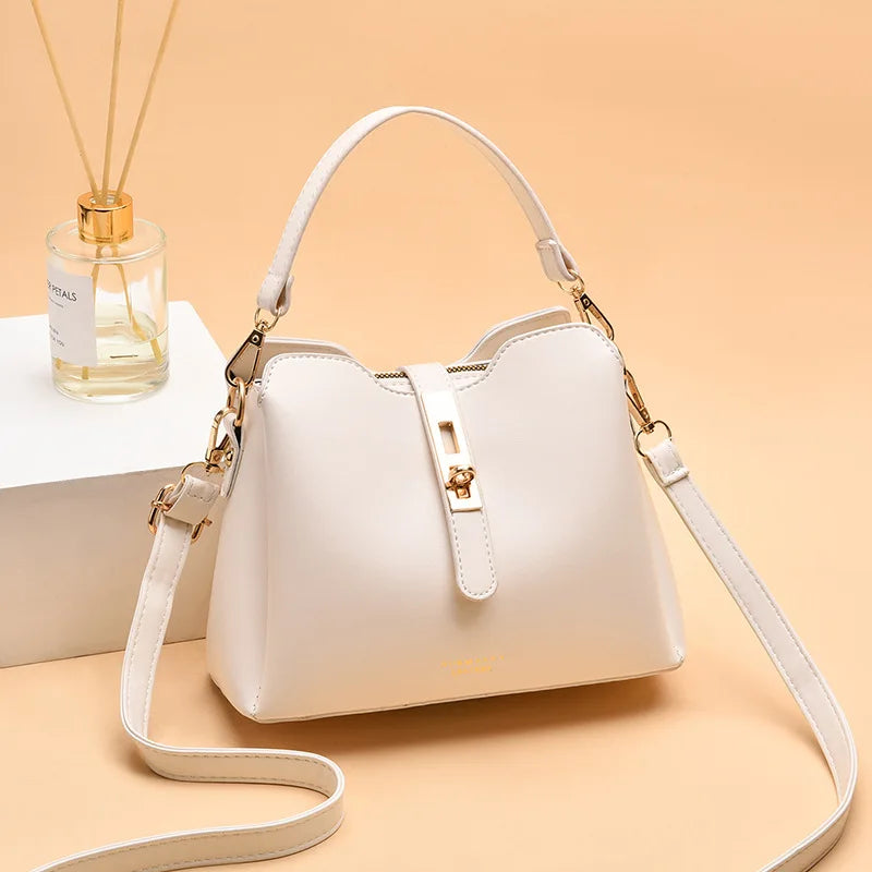 Women's Soft Leather Hand-held Shoulder Bag