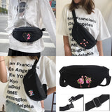 Flamingo Canvas Chest Bag Women's Shoulder Waist Messenger Bag