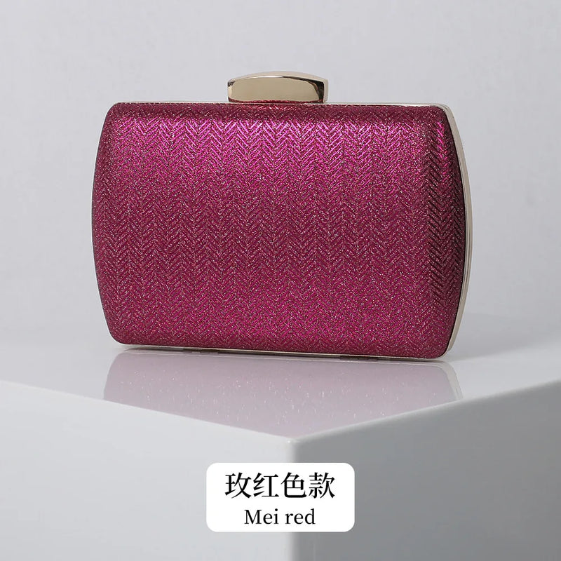 Striped Grey Pink PU Clutches Bag Phone Purse Handbag Women